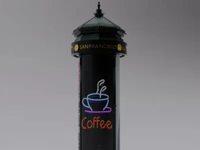 Advertising Column San Francisco Low-poly 3D model