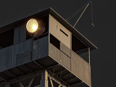 Watchtower guard tower Low-poly 3D model