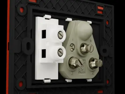 Elegant Crimson Red Switch Board 3D model