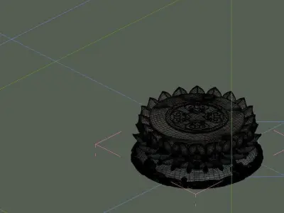 Kapu Buddha Trail Forest Big Lotus Stone Block 03 3D model