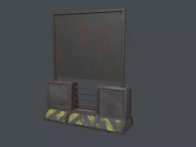 Concrete RoadBlock Barrier Barricade 3D model 11