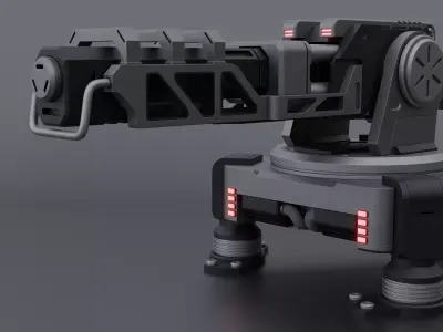 Sci-fi Turret - Cannon 3D model