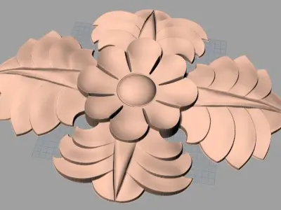 Door flower 3D relief STL Model for CNC woodworking carving E327 3D model