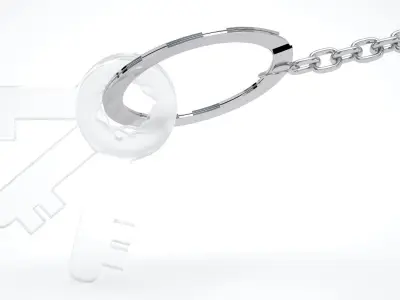Keychain with Frosted Glass Keys 3D model