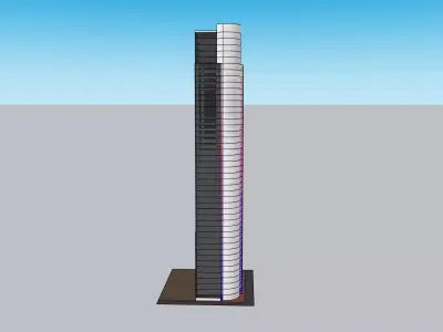 Simple Corner Office Tower Wall-to-Wall  3D Model Free low-poly 3D model
