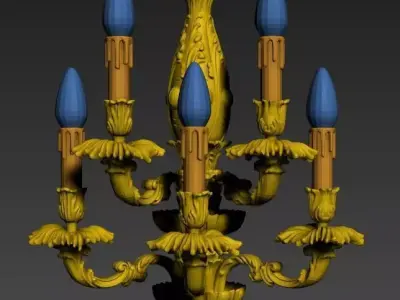 vintage wall lamp 2 Low-poly 3D model