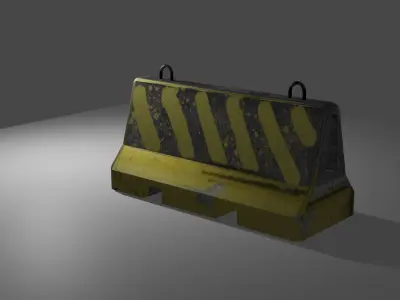 Road block Low-poly 3D model shop