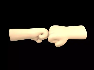 Fist Bump Icon v1 002 Low-poly 3D model