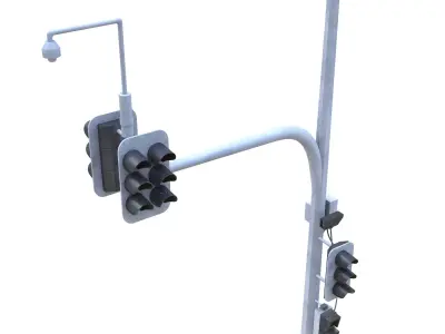 Street Light With Traffic 06 Low-poly 3D model