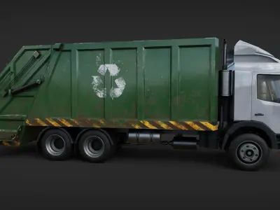 Trash garbage Truck Low-poly 3D model
