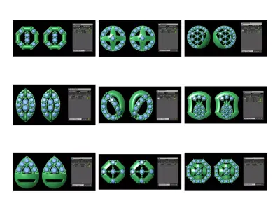 100 LIGHT WEIGHT EARING TOPS  2 TO 3 GRAMS PAIR 3D print model