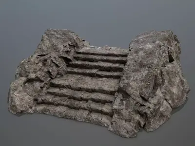 Rock  Gate Low-poly 3D model 3