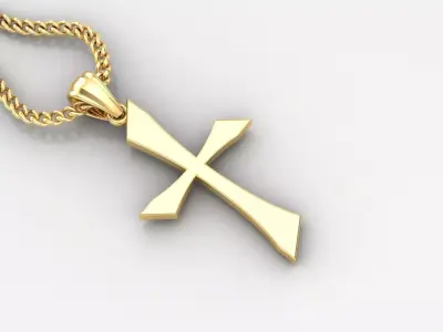Light Gold 18K Cross Pendant 1CP012 3D print model purchase