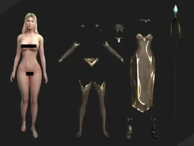 Elf Sorcerer - Game Ready Low-poly 3D model