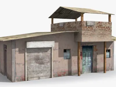 Slum n deserted house Low-poly 3D model