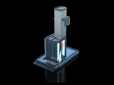 Futuristic Future Modern City Building Skyscraper 15 3D model