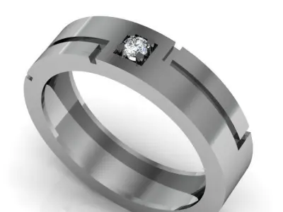 men ring for diamond 3D print model