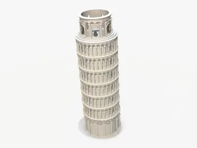 Pisa Tower PBR Low-poly 3D model