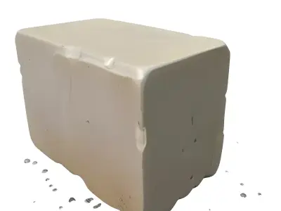 Realistic Worn Concrete Block Low-poly 3D model