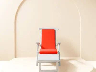 Beach Chair with matress 3d Model 3D model