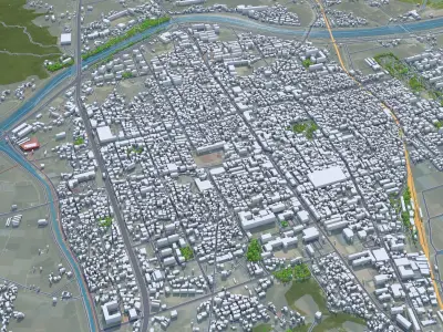 Sangju si South Korea Low-poly 3D model