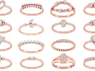 99 Minimalist Thin Light wt women ring 3dm stl 1- render detail  3D Model Pack