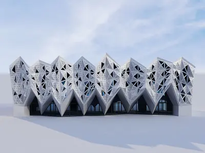 Futuristic building 11 3D model