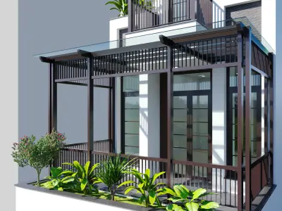 Tuan House -  A townhouse Low-poly 3D model