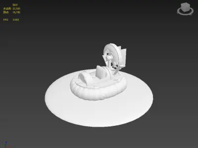 Next generation stylized hovercraft Low-poly 3D model