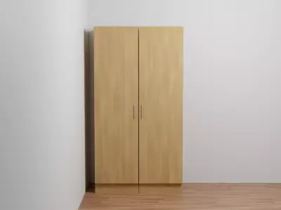 Wardrobe door in light oak 3D model