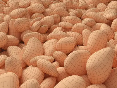 Stone pebble 3D model