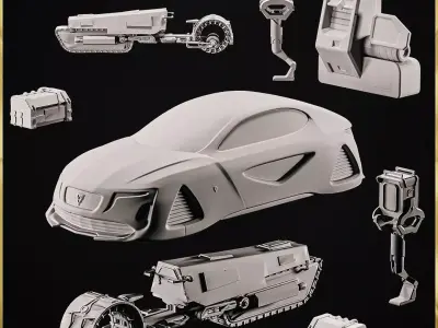 20 Different Sci-Fi Battle Pack STL Collection  3D print model