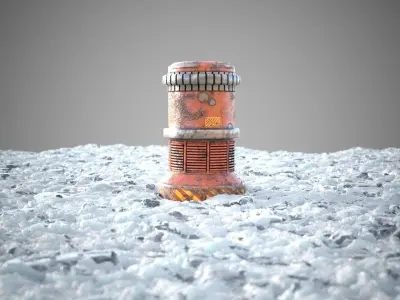 Ice snow ground tile  Low-poly 3D model