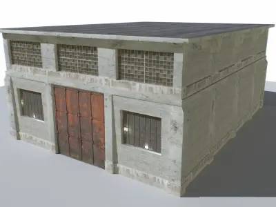 Abandoned building Low-poly 3D model