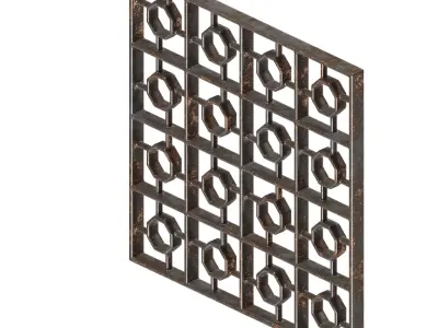 Rusty Astonishing Window Grill 3D model