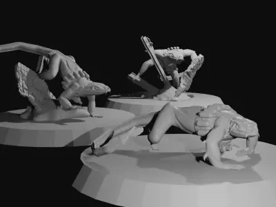 Lizard Mercenaries 3D print model