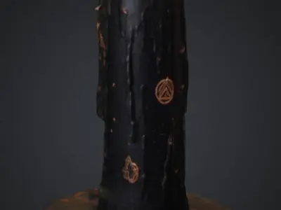 3 Arcane Candle Low-poly 3D model