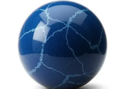 HQ PBR Textures Set Blue Marble Glossy Veined Texture