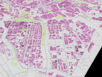 Beijing City Building White Models Terraces Terrain 3D model 3D model