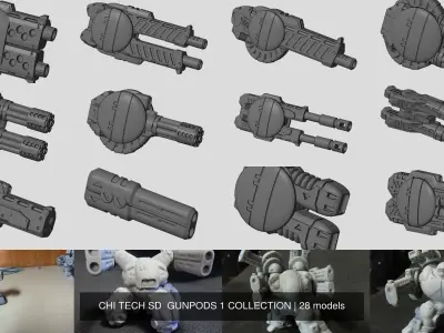 CHI TECH SD  GUNPODS 1 COLLECTION 3D Model Pack