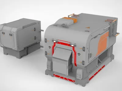 Sci-Fi architecture Elements collection 7 3D model