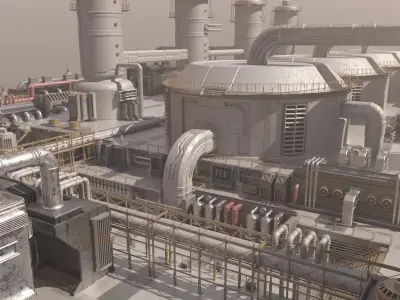 scifi factory 3D model from CGTrader