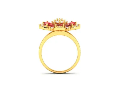 Solitaire Engagement Wedding Pear Stone Ring 3D print model
