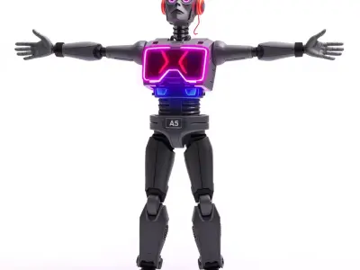 Futuristic Robot model pack Low-poly 3D model