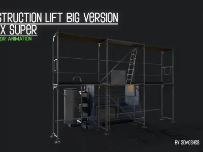 Construction Lift BIG Version and RUX Super Low-poly 3D model