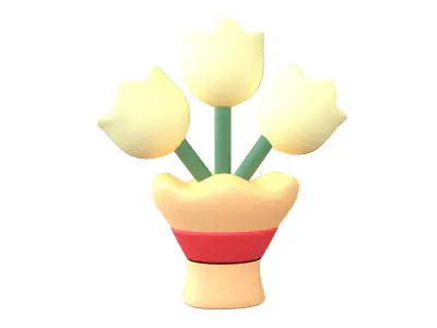 Flower Bouquet Icon v1 001 Low-poly 3D model