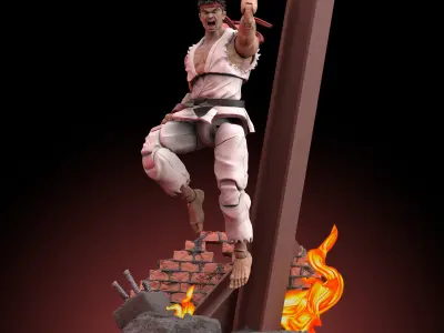 Action Figure Ryu Street Fighter 3D print model