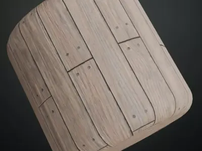 Weathered Grey Wood Planks with Metal Rivets PBR Seamless Texture