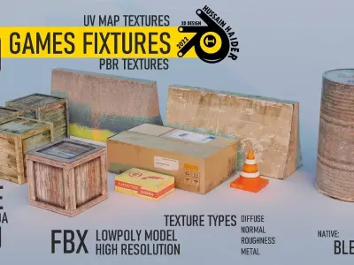 Game Fixtures Low-poly 3D model