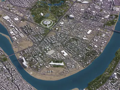 Baghdad- City 3D Model Low-poly 3D model